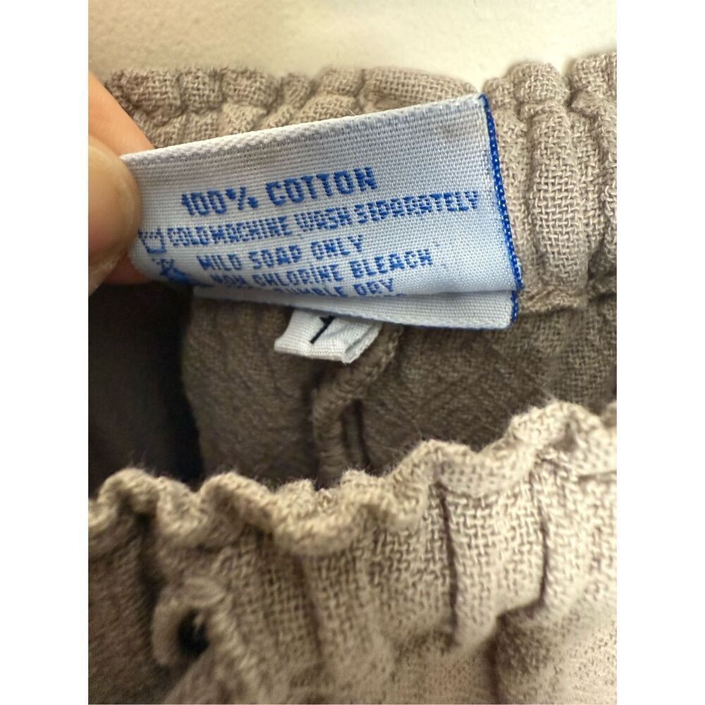Oh My Gauze Set 3/4 Sleeve Crewneck Shirt & Bermuda Shorts Taupe & Gray Size 1-S - Picture 5 of 8